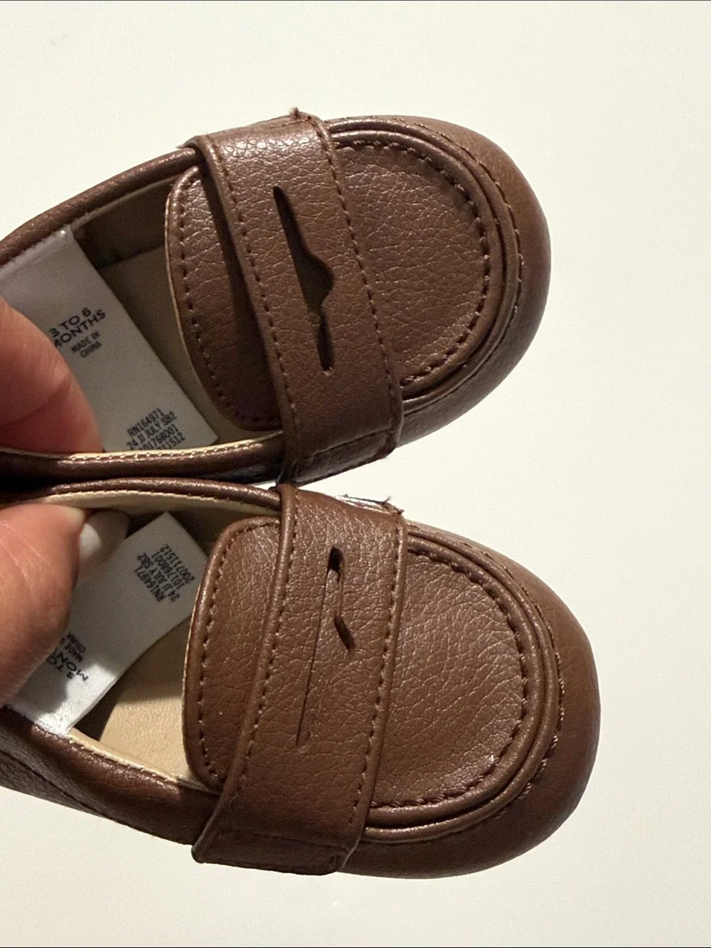 Janie and Jack leather baby Penny Loafer size 3-6 months in color brown